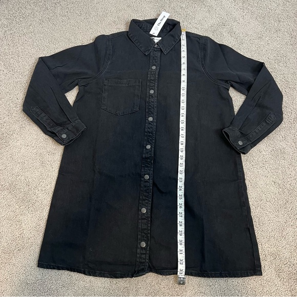 NWT! The Drop Black Denim Katerina Button-Up Long Sleeve Dress. Size Small. - Picture 5 of 12